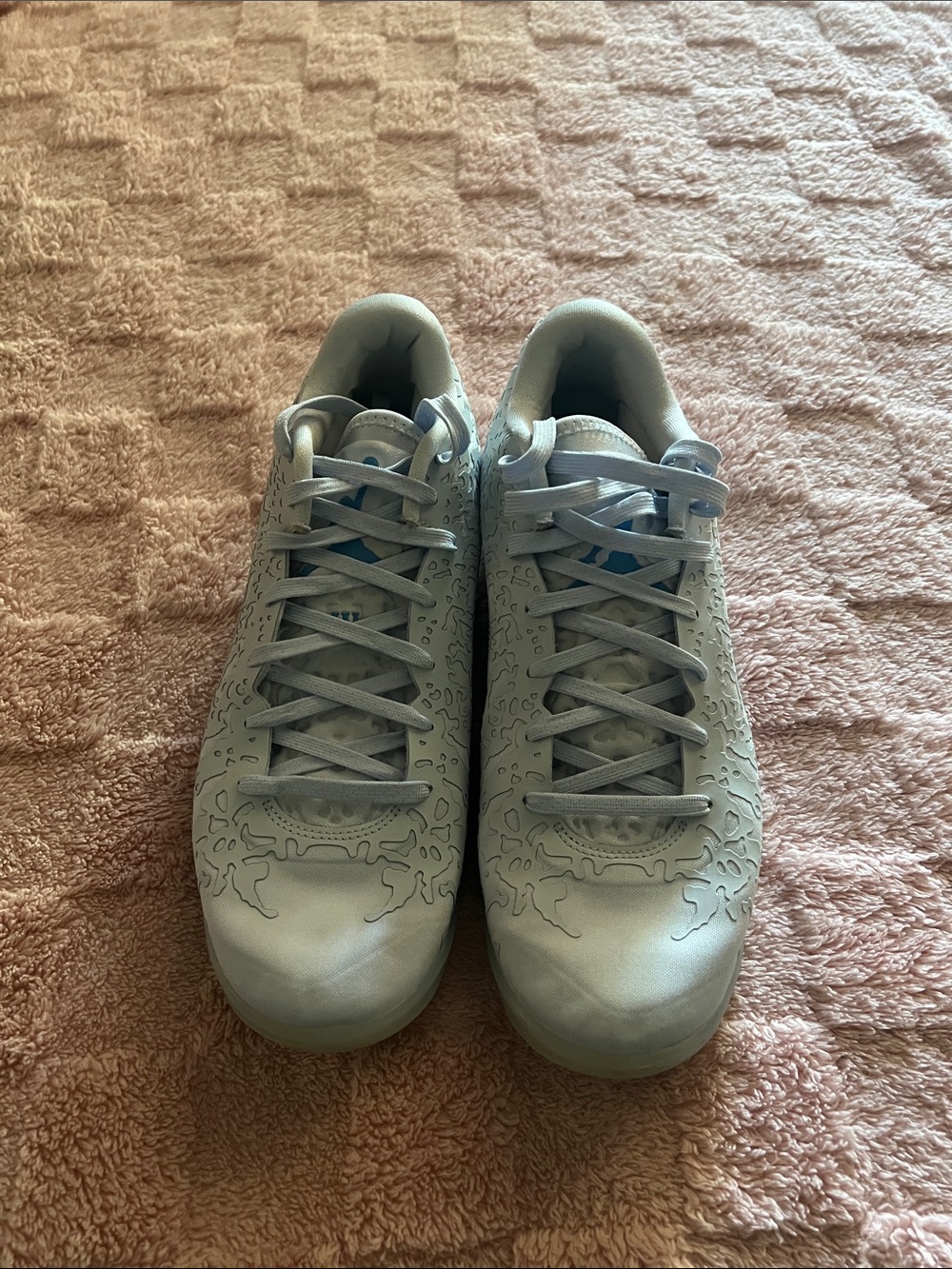 Jordan Men's Athletic Shoes Light Gray with Light Blue Accents